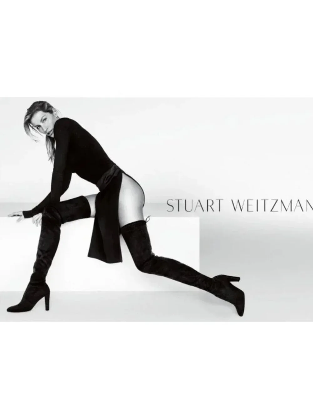Stuart Weitzman Boots Alllegs Noir Ultrastretch Thigh High Boots Size 38.5